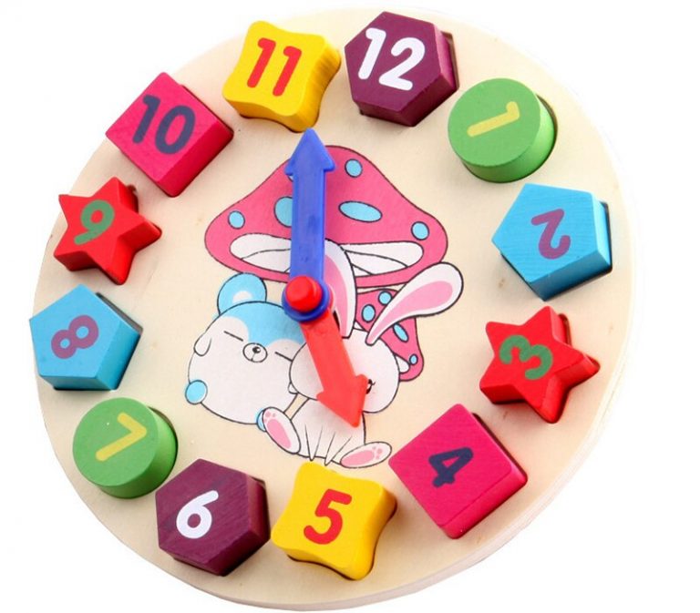 Colorful Bamboo Counting Sticks Clock Toy Mathematics Montessori